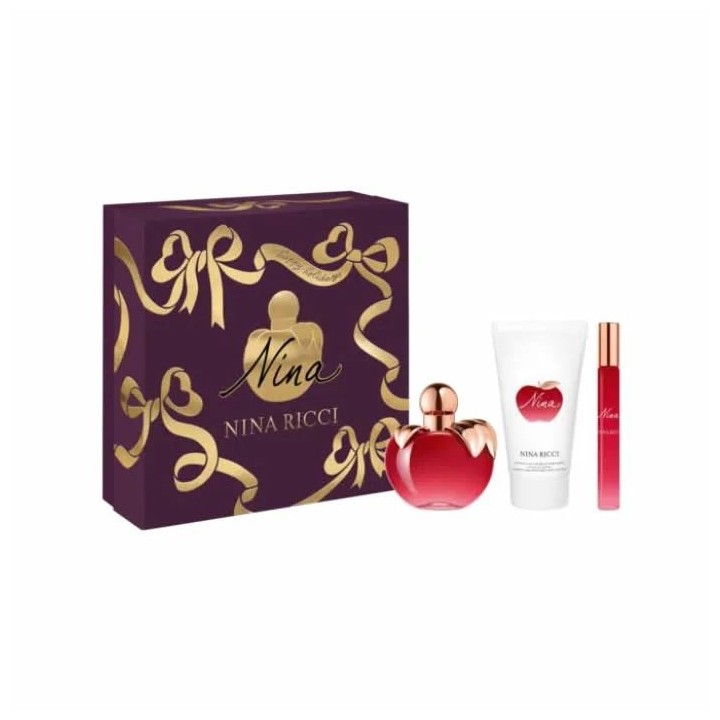Nina Ricci Nina Eau De Parfum Spray 80ml Set 3 Pieces - unisex - Teknashop Ltd