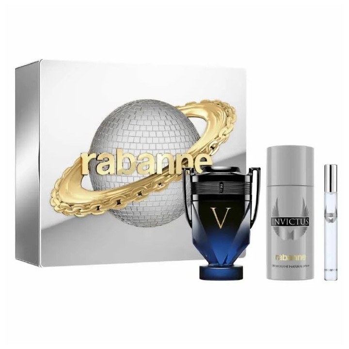 Paco Rabanne Invictus Victory Elixir Eau De Parfum Spray 100ml Set 3 Pieces - unisex