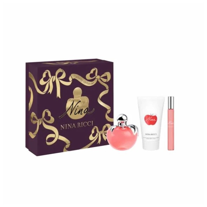 Nina Ricci Nina Eau De Toilette Spray 80ml Set 3 Pieces - woman - Teknashop Ltd