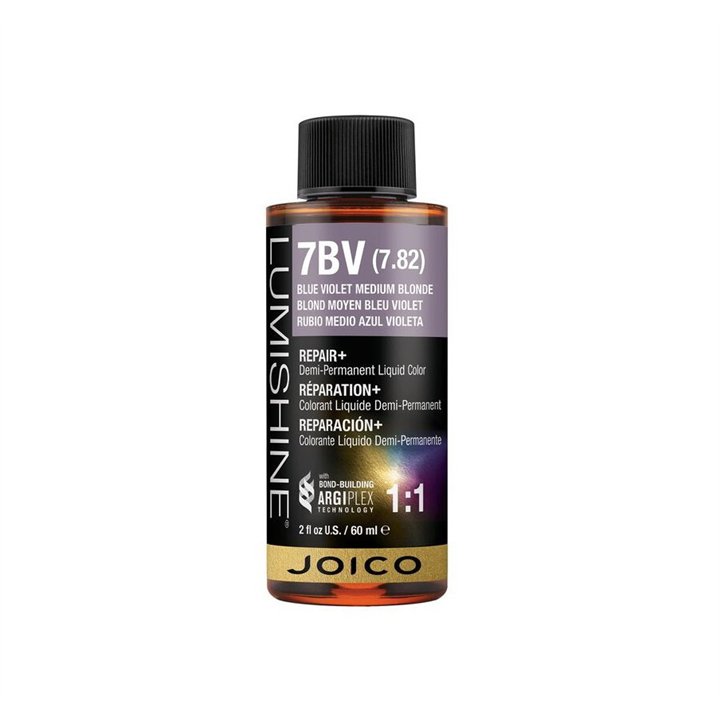 Joico, LumiShine, Demi-Permanent Hair Dye, 7BV Blue Violet Medium Blonde, 60 ml