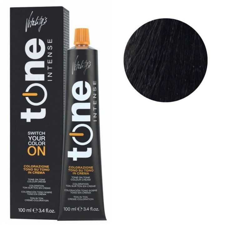 Vitality's, Tone Intense, Semi-Permanent Hair Dye, 1/0 Black, 100 ml