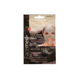 Set Duo, Eveline Cosmetics, Facemed+ Active Detox, Carbon, Detoxifying, Clay Mask, 2 pcs, 10 ml