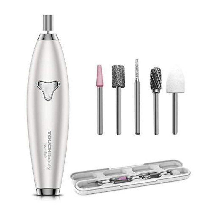TOUCHBeauty, 6 IN 1 Electric Manicure & Pedicure, Rechargeable battery, Electric Nail Files, White, Plastic