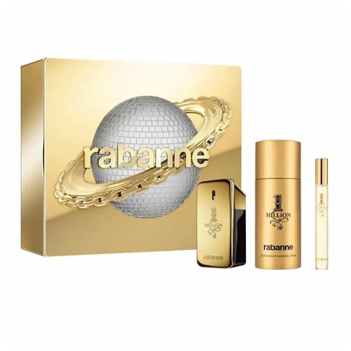 Paco Rabanne 1 Million Eau De Toilette Spray 50ml Set 3 Pieces - unisex