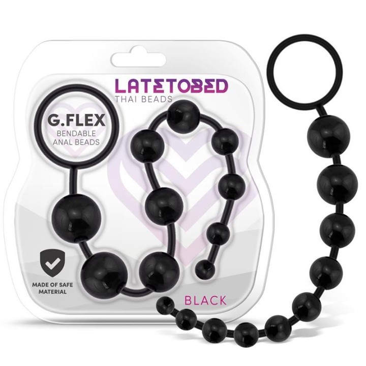 G.Flex Bendable Thai Anal Beads Black - LT-660