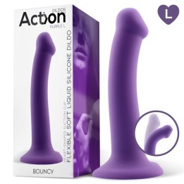 Bouncy Liquid Silicone Dildo Hiper Flexible 7.5 - 19 cm Size L Purple - AC-219