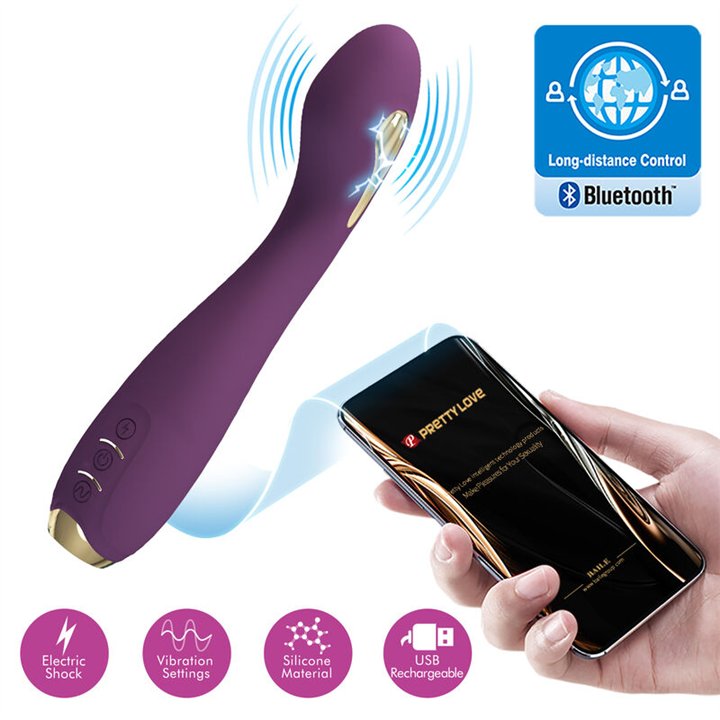 PRETTY LOVE - HECTOR ELECTROSHOCK VIBRATOR BY APP CONTROL PURPLE - D-238745 - Teknashop Ltd