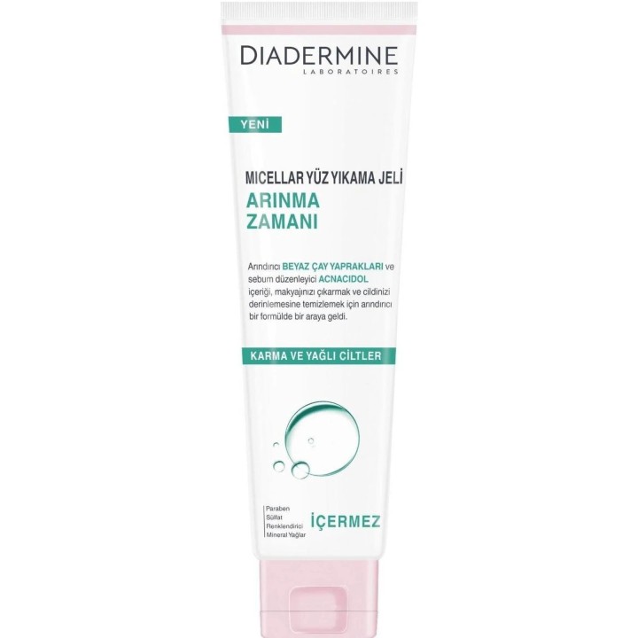 Diadermine, Purification Time, Micellar Water, Eliminates Impurities, Cleansing Gel, For Face, 150 ml - Teknashop Ltd