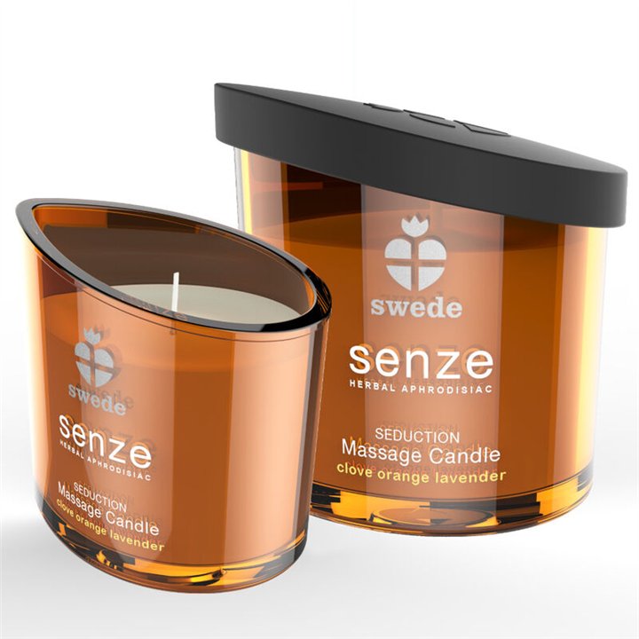 SWEDE - SENZE SEDUCTION MASSAGE CANDLE - CLOVE, ORANGE, LAVENDER - D-231801 - Teknashop Ltd