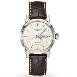 LONGINES - THE LONGINES 1832 COLLECTION Automatic. Annual Calendar Alligator Strap ANNUAL CALENDAR - WW.L48274922 - Teknashop Lt