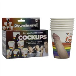 SPENCER & FLEETWOOD - COCKUPS SET OF 6 PARTY CUPS WITH PENIS DESIGNS - D-247364