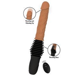 HIDDEN DESIRE - INFERNO REALISTIC DOUBLE THRUSTING VIBRATOR WITH REMOTE CONTROL 40.5 CM LIGHT SKIN TONE - D-246937