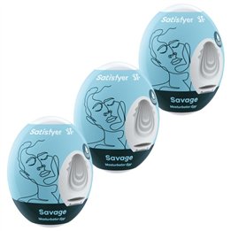 SATISFYER - 3 MASTURBATOR EGGS SAVAGE - D-231040