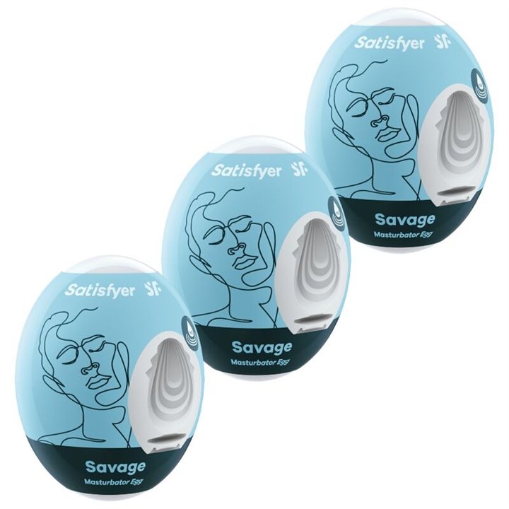 SATISFYER - 3 MASTURBATOR EGGS SAVAGE - D-231040 - Teknashop Ltd