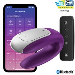 SATISFYER - DOUBLE FUN PARTNER VIBRATOR PURPLE - D-229245