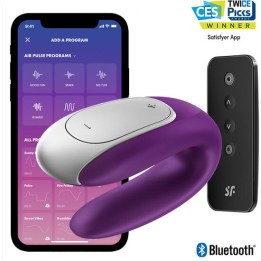 SATISFYER - DOUBLE FUN PARTNER VIBRATOR PURPLE - D-229245