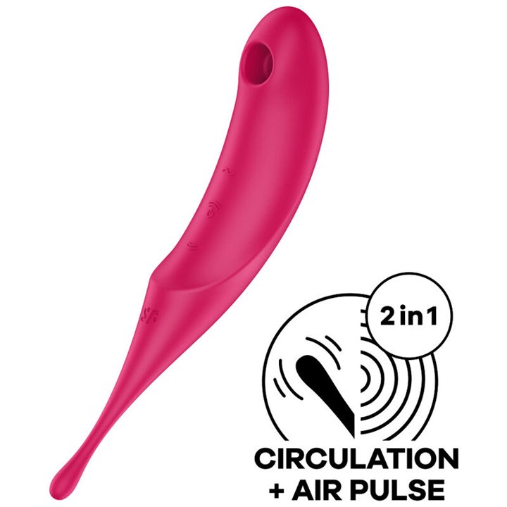SATISFYER - TWIRLING PRO AIR PULSE STIMULATOR & VIBRATOR RED - D-232745