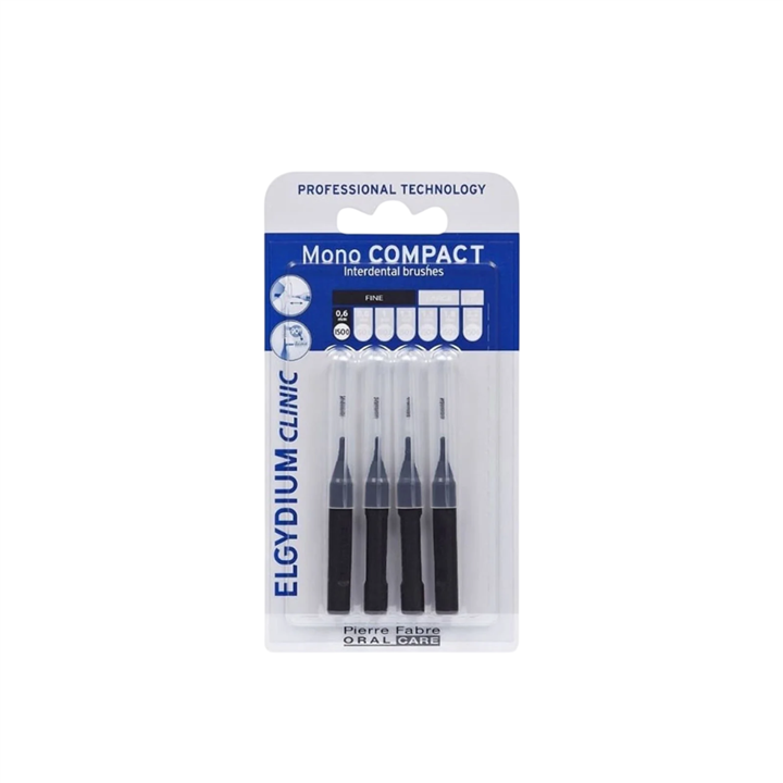 Set, Elgydium, Interdental Brush, Black, 4 pcs