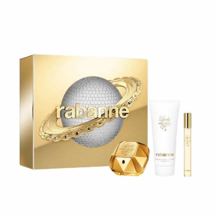 Paco Rabanne Lady Million Eau De Parfum Spray 50ml Set 3 Pieces - woman