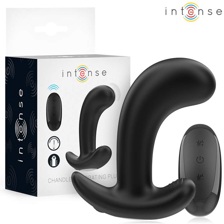INTENSE - CHANDLER ANAL PLUG 10 VIBRATIONS BLACK REMOTE CONTROL - D-244458
