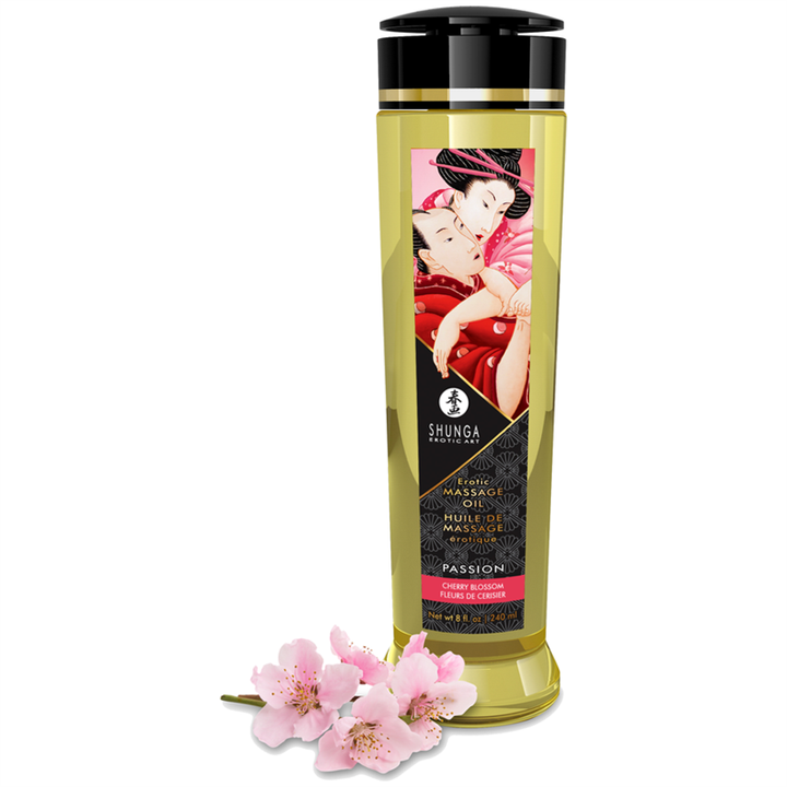 SHUNGA - PASSION EROTIC MASSAGE OIL CHERRY BLOSSOM 240 ML - D-247154