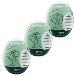 SATISFYER - 3 MASTURBATOR EGGS RIFFLE - D-231042