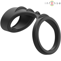 INTENSE - THEO DOUBLE SILICONE PENIS RING BLACK MODEL 3 - D-241979