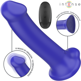 INTENSE - VICTORIA VIBRATOR WITH SUCTION CUP 10 VIBRATIONS DARK BLUE REMOTE CONTROL - D-241982