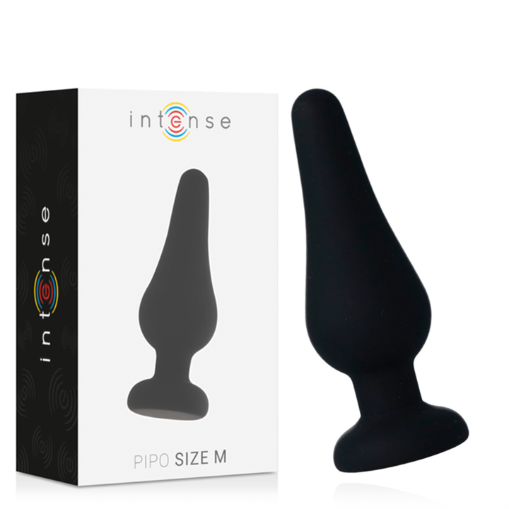INTENSE - ANAL PLUG PIPO M BLACK SILICONE 11 CM - D-216040
