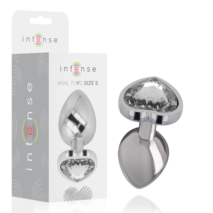 INTENSE - WHITE HEART ALUMINUM METAL ANAL PLUG SIZE S - D-235739