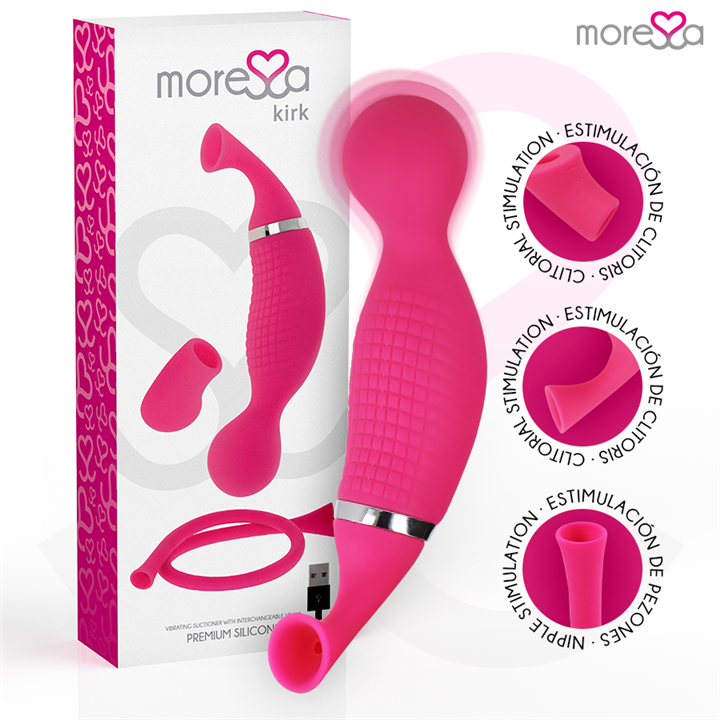 MORESSA - KIRK DUO SUCTION + MULTI-PERFORMANCE MASSAGER PREMIUM SILICONE RECHARGEABLE - D-213234 - Teknashop Ltd