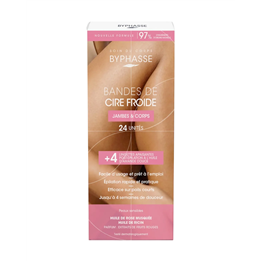 Set, Byphasse, Cold Wax, Hair Removal Wax Strips, For Legs, 24 pcs - Teknashop Ltd