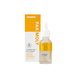 PaxMoly, Effective Dark Spot Management, 15% Vitamina C + 5% B5, Brightening & Hydrating, Day & Night, Serum, For Face, 30 ml - 