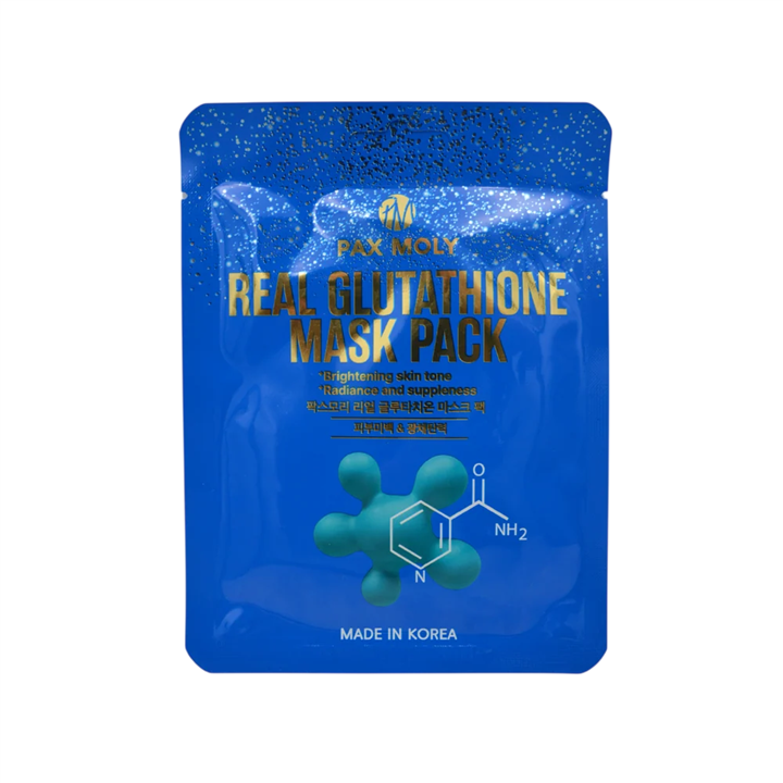 PaxMoly, Real Glutathione, Brightening & Hydrating, Sheet Mask, Face, Day & Night, 25 ml - Teknashop Ltd