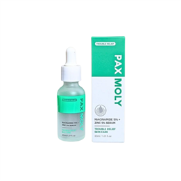 PaxMoly, Trouble Relief, Niacinamide 15% + Zinc 5%, Brightening & Purifying, Day & Night, Serum, For Face, 30 ml - Teknashop Ltd