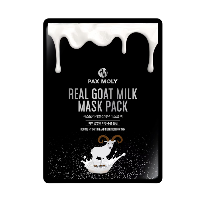 PaxMoly, Real Goat Milk, Hydrating & Nourishing, Sheet Mask, Face, Day & Night, 25 ml - Teknashop Ltd