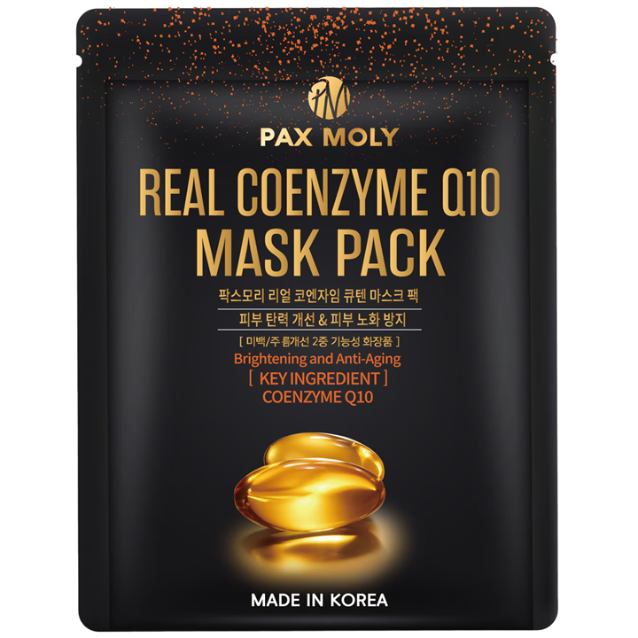 PaxMoly, Real Coenzyme Q10, Hydrating & Revitalising, Sheet Mask, Face, Day & Night, 25 ml - Teknashop Ltd