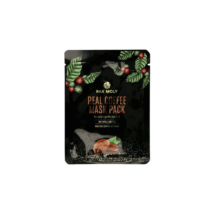 PaxMoly, Real Coffee, Hydration & Elasticity, Sheet Mask, For Face, 25 ml - Teknashop Ltd