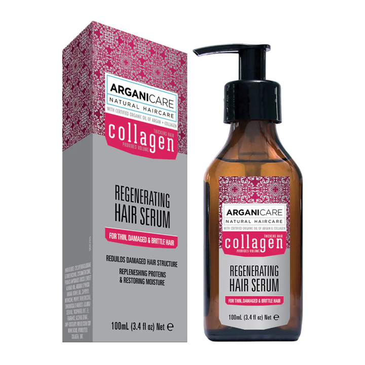 Arganicare, Collagen, Hair Serum, Repairing & Restoring, 100 ml - Teknashop Ltd