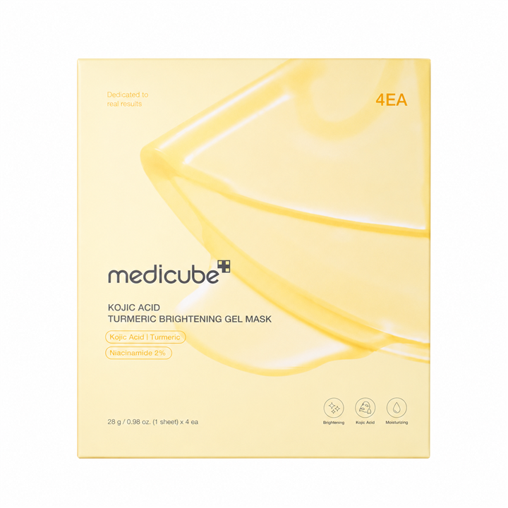 Medicube, Kojic Acid Turmeric, Brightening & Nourishing, Gel Mask, For Face, 4 pcs, 28 g - Teknashop Ltd