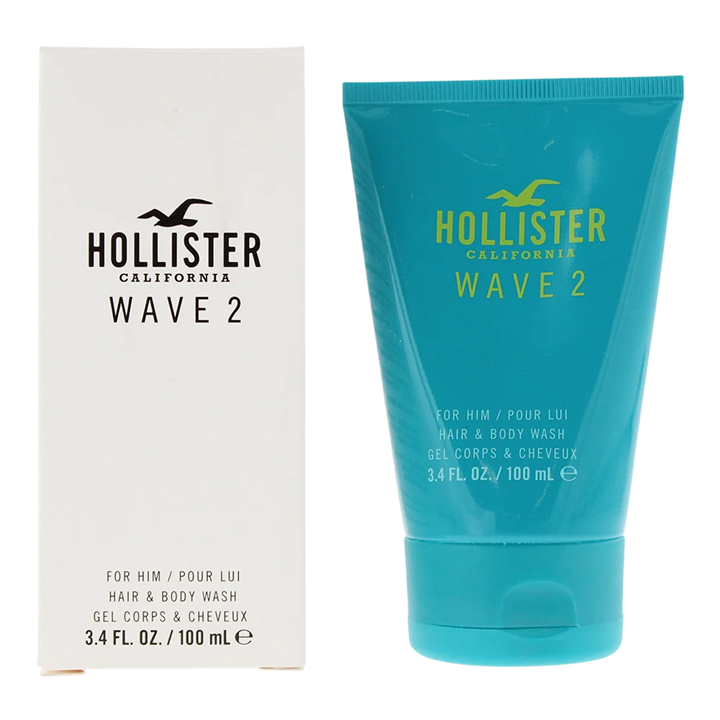 Hollister, Wave 2, Aquatic, Shower Gel & Shampoo 2-In-1, 100 ml