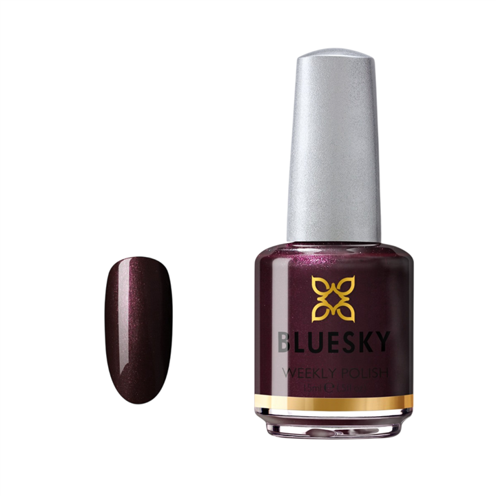 Bluesky, Weekly Polish, Long Lasting & Glossy, Nail Polish, Dark Lava, 15 ml