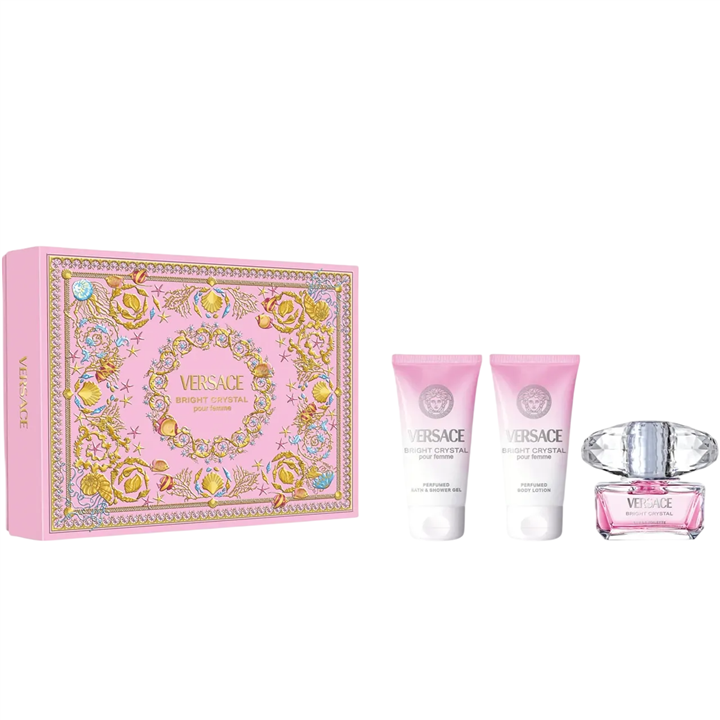 Set Versace: Bright Crystal, Eau De Toilette, For Women, 50 ml + Bright Crystal, Shower Gel, 50 ml + Bright Crystal, Hydrating, 