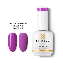 Bluesky, Bluesky, Glossy Shine Finish, Semi-Permanent Nail Polish, Purple Decision, 15 ml