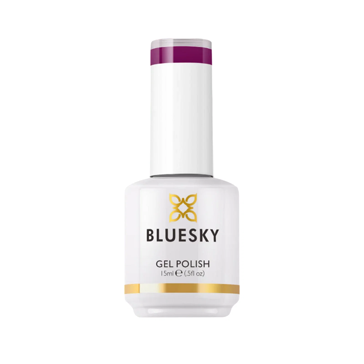 Bluesky, Bluesky, Glossy Shine Finish, Semi-Permanent Nail Polish, Purple Berry, 15 ml