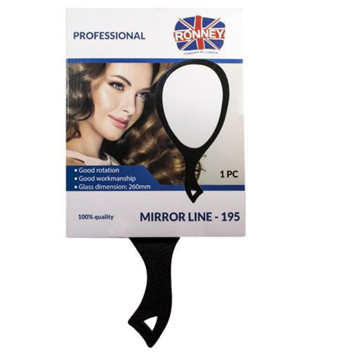 Single, Ronney, Mirror Line, Functional, Framed, Hair Salon & Home, Mirrors, Black, Handheld