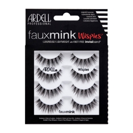 Set, Ardell, Faux Mink Wispies, False Eyelashes, Black, Black, 4 pcs