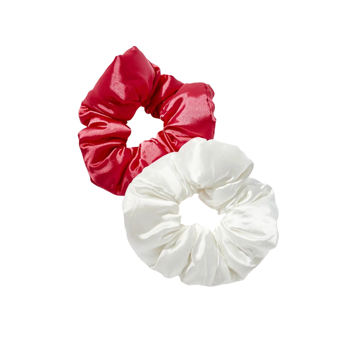 Set Duo, Brushworks, Brushworks, Hair Elastic, White & Red, 2 pcs