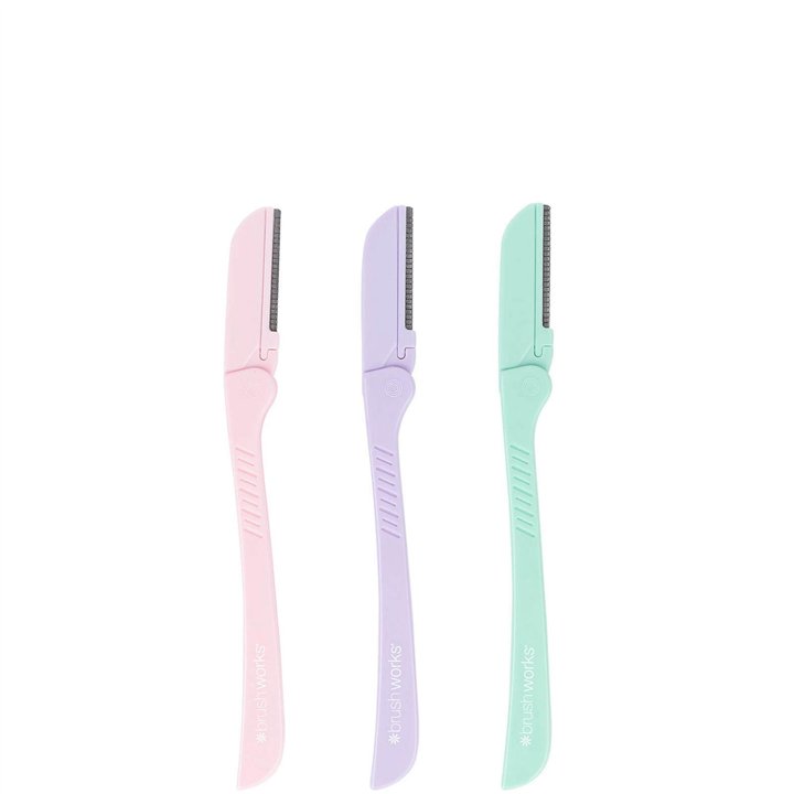 Set Trio, Brushworks, Eyebrow Razor, Foldable, Eyebrow Tweezer, Pastel, 3 pcs
