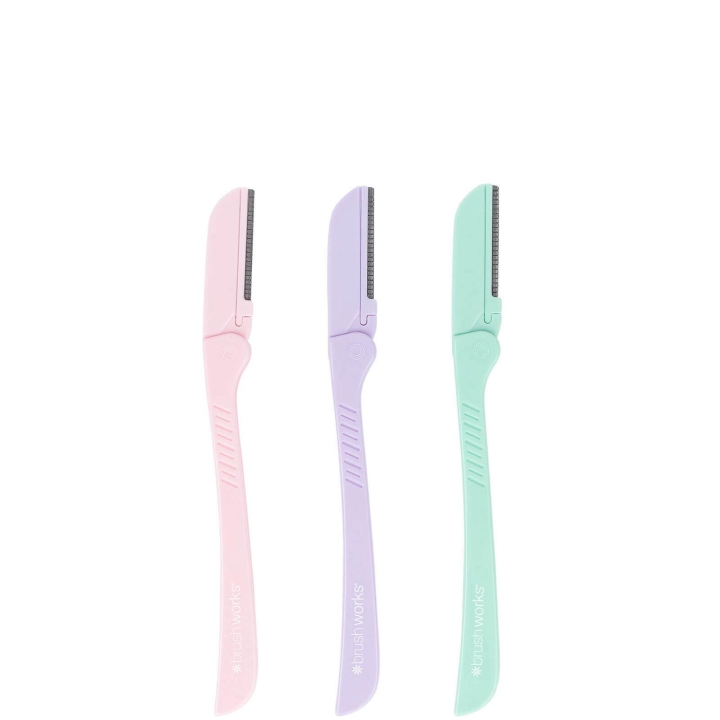 Set Trio, Brushworks, Eyebrow Razor, Foldable, Eyebrow Tweezer, Pastel, 3 pcs